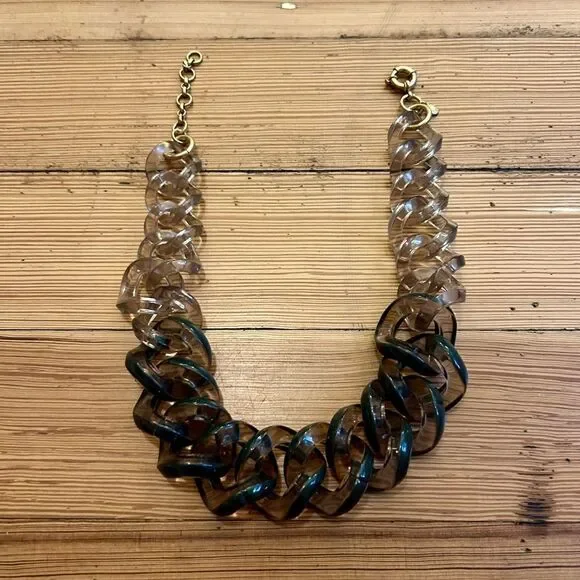 J.CREW Ombre Lucite Chunky Link Necklace. - Picture 6 of 15
